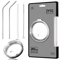 5 Piece Set Spill Proof Lid and Straw for 30 oz Yeti Rambler,Ozark Trail Cup and More Stainless Steel Mugs