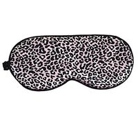 Aisa Women Girl Leopard Print Stylish Sleeping Mask Elastic Strap Silky Invertible Travel Eye Blindfold Pink