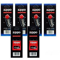 Sports Fan Cigarette Lighters 2145 Zippo Lighters Replacement 6 Value Packs (24 Flints+ 2 Wicks), Small