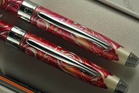 Cross Masquerade Century II Limited Edition with Jewelry-Like Cross Signature Center Band, Graceful Curved Clip Finish and Swirling Peacock Feather Pattern Barrel Ballpoint Pen and 0.7mm Pencil Set