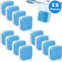 12 Pieces Solid Washing Machine Cleaner Effervescent Tablet Washer Cleaner Deep Cleaning Remover with Triple Decontamination for Bath Room Kitchen