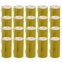20x Exell D Size 1.2V 4000mAh NiCD Rechargeable Batteries with Tabs for meters, radios, hybrid automobiles, high power static applications (Telecoms, UPS and Smart grid), radio controlled devices