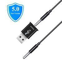 Bluetooth 5.0 Receiver Transmitter, KINDRM 2in1 Mini USB Bluetooth Audio Transmitter & Wireless Bluetooth 3.5mm Aux Receiver Adapter for Car/Home Stereo System Speakers TV PC Projector CD (Black)