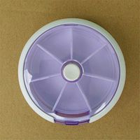 COJOY Portable Round 7 Day Medicine Pill Vitamin Box Case Container Dispenser Medicine Vitamin Storage Holder (Lavender)