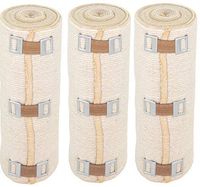 NexSkin 6" Organic Latex Free American Cotton - Comfort Elastic Bandage with Clip Fasteners - Beige, 3 Pack