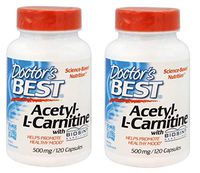 Doctor's Best Acetyl-L-Carnitine, 500 mg, 120 Veggie Caps Pack of 2