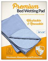 Zero Waste Moving Premium 36x36 Washable and Reusable Bed Wetting Pad. Designed to Protect Your Mattress and Sheets from Any Accidents, 36 INCHES by 36 INCHES, Light Blue