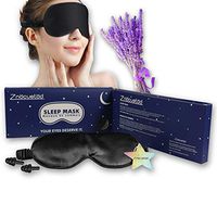 Silk Eye Mask for Sleeping Lavender Sleep Mask for Men Women,Soft Eye Blindfold for Yoga Meditation-Super Smooth and Updated Light Blocking Design (Black)