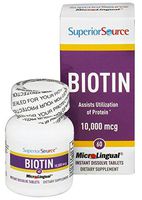 Superior Source - Biotin 10000 mcg, 10000 mcg, 60 quick dissolving tabs