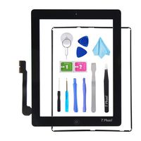 T Phael Black Screen Replacement for iPad 3 A1416 A1430 A1403,iPad3 Touch Screen Digitizer Front Glass Assembly -Includes Home Button +Camera Holder+ PreInstalled Adhesive +Tools Kit
