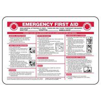 SN-7Hx10W-VAD-TED-EMERGENCY First AID IN7" H x 10" W Vinyl Duroshield Topcoat
