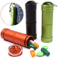 Eclimb 3pcs Waterproof Aluminum Pill Box Case Bottle Cache Drug Holder Keychain Container Color Random