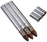Visol Products VCASE2011 "Tres" Stainless Steel 3-Finger Cigar Tube