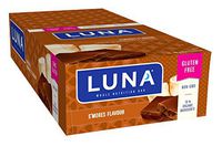 LUNA BAR - Gluten Free Bar - S'mores - (48 Gram Snack Bar, 15 Count)