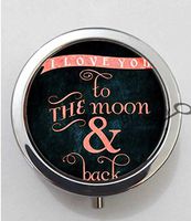 BlackKey I Love You To The Moon And Back 3-Compartment Decorative Pocket Gift Box Case Organizer for Pill, Color 1 -32