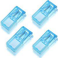 4 Packs Plastic Pill Cutter Tablet Pill Splitter Travel Pill Cutter Box for Pill Vitamin Cutting Storage, Blue