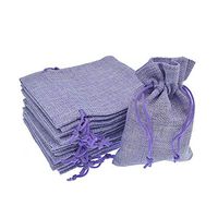 Bezall® 20pcs Drawstring Burlap Jute Sacks Jewelry Candy Pouch Christmas Wedding Party Favor Gift Bags (Light Purple, 5.9 x 7.5")