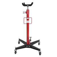 Blackpoolfa Vertical Telescopic Car Transmission Jack 1100 Lbs/500kg Professional Hydraulic Motor Gearbox Lift Swivel Wheels Lift (Red)