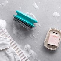 Gotian Flexible Clothes Washing Brush Hand-held Laundry Cleaning Brush Household - ABS+PBT,1 pc Cleaning Brush (Brush:12.1x6.8x5.9cm / Bristle:2cm/0.79inch) (White)