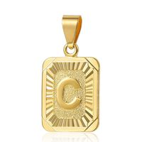 Trendsmax Mens Womens Yellow Gold Plated Square Capital Letter C Pendant Only No Chain