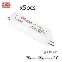 5pcs Meanwell UL 24V 60W Approved Outdoor LED Drive Transformer Adapter 120 to 24 Volt DC Output LPV-60-24