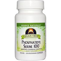 SOURCE NATURALS Vegan True Phosphatidyl Serine 100 Mg Vegetable Capsule, 30 Count