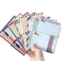 B&S FEEL 32 Special Design Writing Stationery Paper & 16 Envelope Set with Bonus 16 pcs Label Seal Sticker