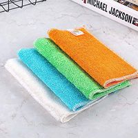 Dish Cloths, BREAORTION 10 Pack Bamboo Fiber High Absorption Bowl Dish Cleaning Cloths Solid Double Thicken Non-Stick Oil Dish Towel Household Cleaning Tools Random Color S M L (S 10 Pack)