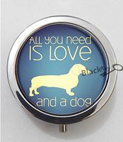 BlackKey All You Need is Love and a Dog 3-Compartment Decorative Pocket Gift Box Case Organizer for Pill, Color 1 -567