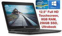 Dell Latitude E7240 Business Laptop, 12.5in Full HD Touchscreen, Intel Core i7-4600U, 8GB DDR3L RAM, 256GB SSD, Windows 10 Professional (Renewed)