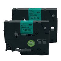QPMY 2 Pack Compatible for Brother P-Touch Laminated TZe TZ Label Tape Cartridge 12mm x 8m (TZe-731 Black on Green)