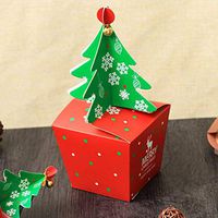 10Pack Christmas Gift Box, 3D Candy Boxes Christmas Eve Gift Wrap Bell for Cookies Party Favor-Large