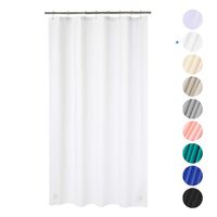 AmazerBath Plastic Shower Curtain, 48" W x 72" H Frosted EVA 8G Thick Bathroom Plastic Shower Curtains No Chemical Odor with Heavy Duty Clear Stones and Rust-Resistant Grommet Holes