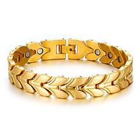 JAJAFOOK Mens Magnetic Stainless Steel Bracelet with High Power Magnets for Pain Relief