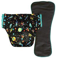Adult Pull On Diaper with Tabs - Large Reusable Incontinence Briefs with Insert for Women or Men (Extended, Rocket)