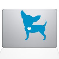 The Decal Guru I Love My Chihuahua Decal Vinyl Sticker, 15" MacBook Pro (2015 & Older Models), Light Blue (1476-MAC-15P-LB)