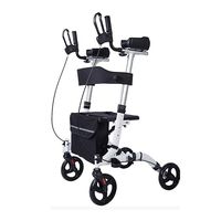 JJZXPJ Rollator Walker，Walker with Seat Height Adjustable Folding Stand Up Walking Aid with Back Support Walkers for Seniors for Elderly