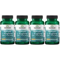 Swanson Amino Acid Ajipure L-Arginine with L-Citrulline 60 Veg Capsules (4 Pack)