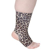 Celeste Stein Designs Women's Ankle Compression Sleeve - Printed Elastic Support Brace - Leopard - Regular