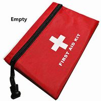 PAXLee Red First Aid Bag Empty First Aid Pouch Small Mini Waterproof Handy to Carry Diabetes Supplies Wrist BP Monitor in Outdoors (Red 7.9x5.5Inch.)