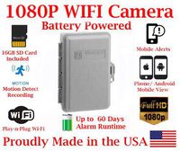 1080P TRUE FULL HD Battery Powered WIFI Electrical Utility Box Alarm IP Spy Camera P2P Wi-Fi Mobile Hidden Camera Spy Gadget up to 60 DAY RUNTIME (with Remote View, Remote Playback and Mobile Alert)