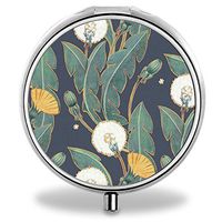 IMLONE Pill Organizer, Customized Dandelion Painting Pill Boxes with 3 Components for Purse