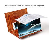 12'' Screen Magnifier Smartphone Magnifier, 3-4X Mobile Phone Radiation Protection Expansion Screen, Movie Video Screen Amplifier, Anti-Reflective, with Wood Grain Bracket, Foldable,Brown