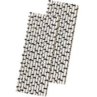 Mustache Theme Paper Drinking Straws - Black White - 7.75 inches - 50 Pack - Outside The Box Papers Brand