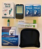 GET•WELL Fine 30g Universal Twist Lancets 100 Ct. - Made in Canada ! 4 Bevel Tip for Quick Healing & Less Pain ! EMBRACE Meter, 100 Test Strips, Lancing Device, Control Solution,Logbook, Carrying Case