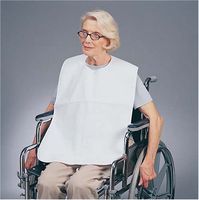Salk White Terry Cloth Adult Bib with PVC Waterproof Barrier