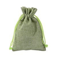 BZCTAH 20 PCS Linen Drawstring Bags Natural Cotton Jewelry Bags for Wedding Shower, 13 x 18cm Durable Jute Burlaps Gift Bags, Party Favors, Jute Sacks Project, Tea Bags, Candy Bags, Green