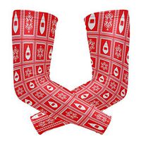 Unisex Arm Sleeve Red Snow Plaid Snowflake UV Protection Arm Compression Sleeve Skin Protection Sport Arm Cooler Sleeve for Running Hiking Jogging Motorcycling Climbing Camping
