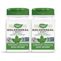 Nature's Way Premium Herbal Goldenseal Root 570 mg, 50 Vegetarian Capsules, Pack of 2