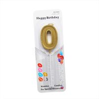 Sunhusing 1 PC Golden Number Candles Birthday Candles Birthday Cake Decoration Long Number 0-9 Candles(J)